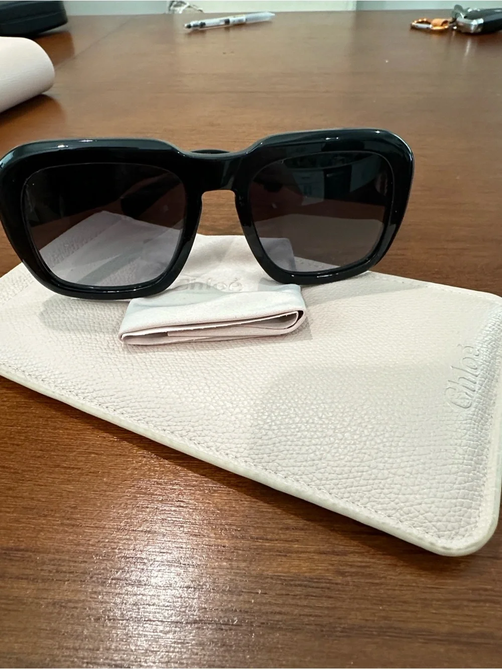 Chloe Black Oversized Square Sunglasses